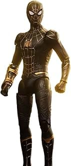 HiPlay ZD Toys Collectible Figure Full Set: Anniversary Series: Black & Gold Spider Man (1913-01), Movice Style, 1:10 Scale Miniature Action Figurine 1913-01