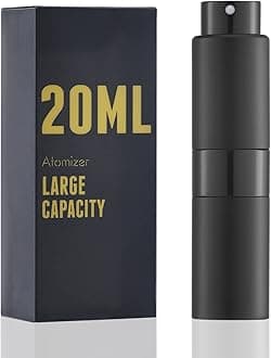 Perfume Travel Refillable Atomizer Bottle: Cologne Spray Mini for Refill - Empty Fragrance Sprayer for Men - Large Size 20ML Black