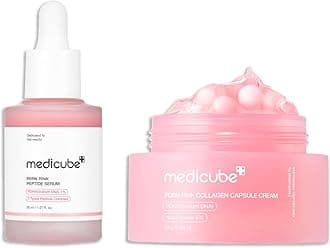 medicube Overnight Renewal Salmon PDRN Duo: Salmon DNA PDRN Pink Peptide Serum and Salmon DNA PDRN Pink Collagen Capsule Cream, Gifts for Women, Skin Care Set