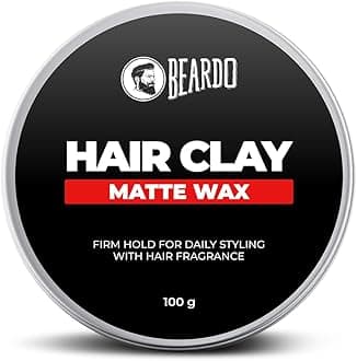 BEARDO Hair CLAY Wax for Men, 100 gm | Matte Finish with volume| Strong Hold Re-stylable Hair styles | With Kaolin Clay | Used by salon professionals 3.4Fl Oz