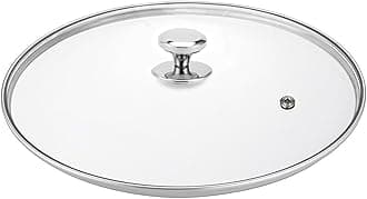 Tempered Glass Lid for Pots and Pans, 15 Inches Replacement Cover for Commercial Cookware, 38 cm Stainless Steel Rim and Knob, Dishwasher Safe and Oven Safe up to 400 °F