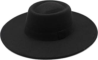 CXQRRWomen Men Classic Felt Fedora Hat Wide Brim Flat Top Boater Hat(Size:M)