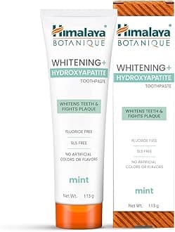 Botanique Whitening+ Hydroxyapatite Toothpaste, 113g | Natural Remineralization and Whitening | Fluoride and SLS free | Organic Herbs