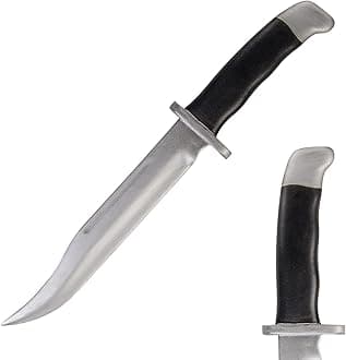 LarpGears Halloween Foam Rubber Training Fake Knife 13.5 inches Martial Arts Safe Practice Knives Halloween Props Silver, Silver, 13.5 inches length