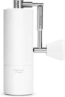 TIMEMORE Manual Coffee Grinder Chestnut C3S PRO, Hand Coffee Grinder with Foldable Handle, Stainless Steel S2C Conical Burr Coffee Grinder, Adjustable Grind Setting for Espresso to French Press, White