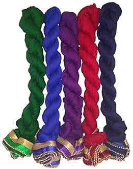 WHITEHEAVEN Women's Faux Chiffon Dupatta Multicolor Combo With Moti Lace (13 Variants)