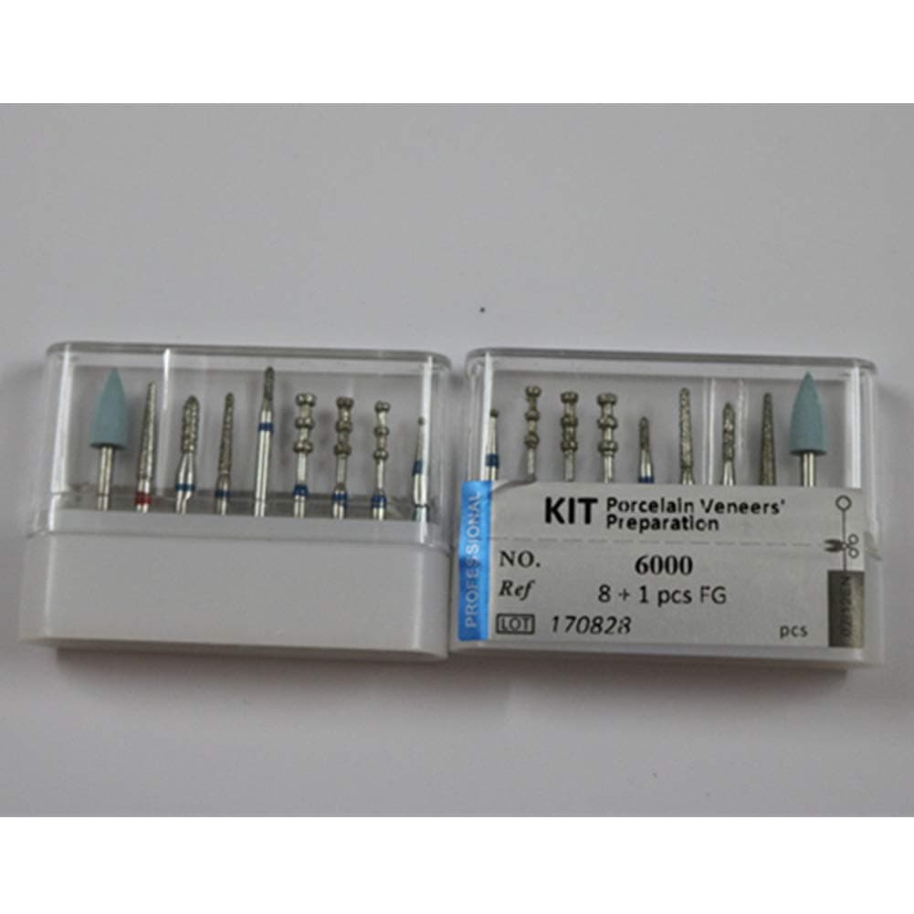 Diamond Bur Bits,2 Boxes Diamond Polishing Bits Set 6000 Mainly for Porcelain Veneers’ Preparation