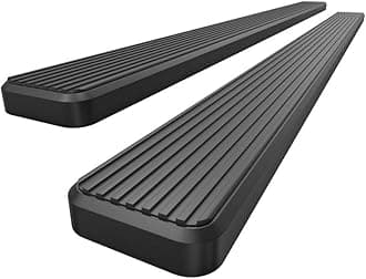 APS Running Boards 6in Matte Black Compatible with Jeep Grand Cherokee 2011-2021 (Include 22 WK)(Exclude Limited X & High Altitude & Summit & SRT & SRT8 & Trackhawk & Trailhawk) Stainless Steel Steps