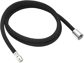Kitchen Bathroom Sink Pull-down Faucet 1/2" IPS Black Braided Replacement Pull-Out Head Hose 59-inch or 150cm for Oil Rubbed Bronze Taps