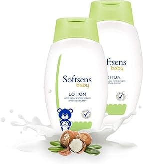 Softsens Baby Nourishing Lotion with Milk Cream & Shea Butter For Face & Body, Moisturizer for Kids (200ml x Pack of 2, Green)