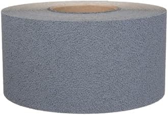 3M Safety Safety 7741 Medium Duty Resilient Tread, 60 ft L X 4 in W, Rubber Backing, Gray Walk, 4-Inch