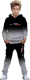boys' clothing sets, 2-Piece Hoodie & Pants Outfits for Boys Size 4-14 | Lightweight Non-Fleece Fall & Spring Clothing Sets