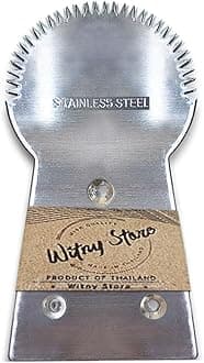 WitnyStore Kitchen Tool 3½" Long Stainless Steel Coconut Grater Shredder Scraper Blade Traditional Style - Thai Cooking Utensils Multipurpose Portable Hand-Held Cookery Equipments for Fruits Vegetable