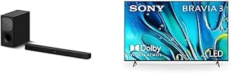 Sony 75 Inch 4K Ultra HD TV BRAVIA 3 LED Smart Google TV with Dolby Vision HDR and Exclusive Features for Playstation®5 (K-75S30), 2024 Model & Sony HT-S400 2.1ch Soundbar
