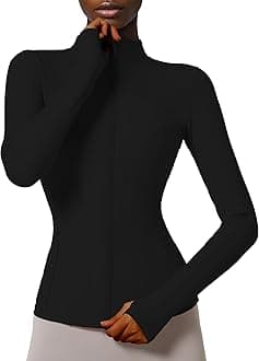 Locachy Women's Slim Fit Full Zip Athletic Running Sports Workout Jacket with Pockets