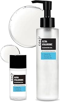 coxir ULTRA HYALURONIC ACID CLEANSING OIL 5.07 fl.oz + 0.67 fl.oz l Oil Cleanser, Hyaluronic Acid, Collagen, Hydrating, Smoothing, Calming, Moisturizing, Korean Skin Care
