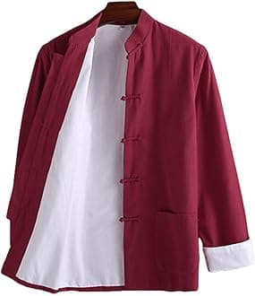 ZooBoo Men's Cotton Kung Fu Coats Tang Suit Long-Sleeved Jackets
