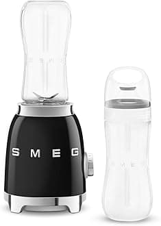 50's Retro Style Personal Blender with Backlit Knob and Two 600 ML BPA Free bottles