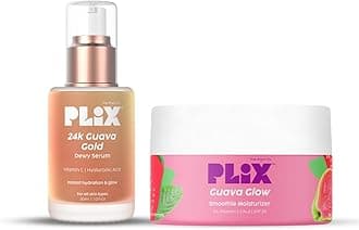 PLIX - THE PLANT FIX 24k Guava Gold Lightweight Face Serum and Moisturizer Combo, With Vitamin C, Hyaluronic Acid and ALA | Primer and Cream For Glowing, Even-tone Skin | 30 ml + 50g