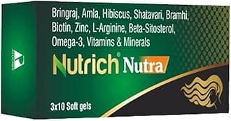 Ayulabs Nutrich Nutra Softgel | Pack of 30 Sofgel (3x10 tabs) | Useful in supporting healthy, smooth & Shiny hair