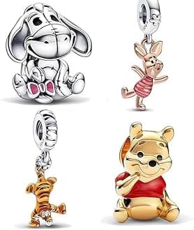 GenericCartoon Charms for Women Spacer Beads, 925 Sterling Silver Charms fit PD Charms Bracelet Necklace Pendant