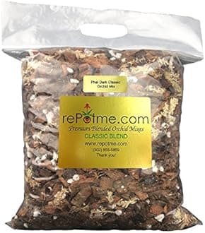 rePotme Orchid Potting Mix, Phalaenopsis Dark Classic Orchid Mix (Standard Bag) - Hand Blended in The USA