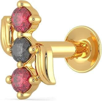 Yellow Gold Nose Pin for Women 22 k | 22k BIS Hallmark (916) Nose Stud for Women and Girls with Piercing