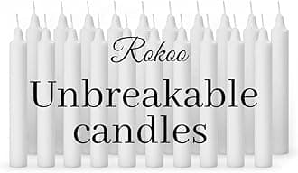 Diwali Decor Unscented White Simple Pillar Candles Pack of 20,5-inch Long 6 Hour Burning Candle Perfect for Emergency, Chime Candles, Candles for Wedding, Dinner, Christmas Home Decorations (Ivory)