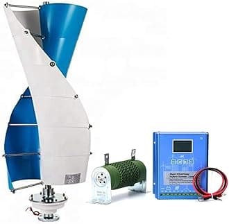 3000 Watt Wind Turbine Generator Kit, 3KW Windmill Generator, 24V 48V 96V Free Energy Generator, Vertical Axis Wind Power Generators for Home Use(24V)