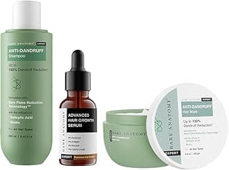 Bare Anatomy Expert Anti-Dandruff Shampoo + Mask|Dandruff Reduction|Targets Oily Scalp & Sheds Dry Flakes|Advanced Hair Growth Serum|Hair Growth & Hair Fall Control Serum For Women & Men, 550 gm