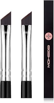 Eyeliner Brush Fine Angled - PRO Precision Gel Eye Liner Makeup Brush -Ultra Thin Slanted Flat Angle - Premium Cruelty Free Synthetic Bristles (E835 2piece)
