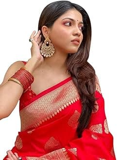 Women's Pure Kanjivaram Silk Saree Soft Design With Blouse Piece For Wedding (Pari122-51)