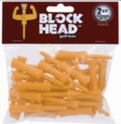 Blockhead Golf Tees 2.75" Yellow Plastic Step Tees 25 Count
