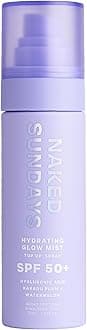 Naked Sundays SPF50+ Hydrating Glow Mist 75ml - Daily Face Sunscreen Spray, Face Mist Sunscreen