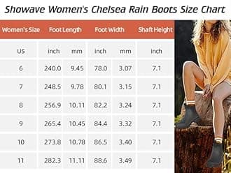 Showave Women's Rain Shoes Waterproof Ankle Rain Boots Slip on Rubber Garden Booties Comfort Lined Chelsea Boot
