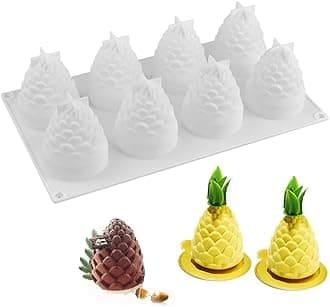 OCPO Silicone Molds for Baking 3D Pinecone Shape for Silicone Mousse Cake Mold Dessert Molds Pudding Pastry Fruit Jelly DIY Soap Mould, 8-Cavity