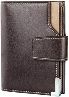 TASLARLeather Bifold Wallet Debit, Credit Card Money Holder for Men with 13 Card Slots (Brown)