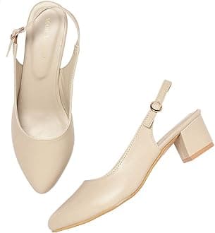 Marc Loire Women's Pointed Toe Block Heel Pumps for Office, Party and Formal Occasions