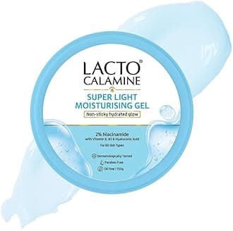 Lacto Calamine Super Light Moisturizer for Face | 150g | Moisturiser for Oily Skin with Niacinamide, Hyaluronic Acid | Face Moisturizer with 300% Instant Hydration, 90% Stronger Moisture Barrier