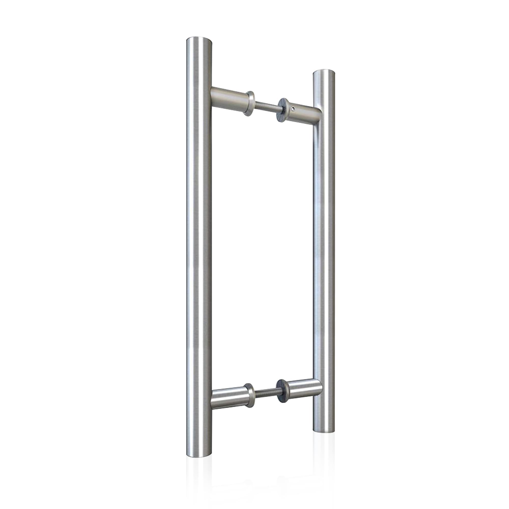 JUBEST 16" Push Pull Door Handle, Stainless Steel Double Sided H Shape Sliding Doors Handle, Heavy Duty Swing Door Handles, Silver