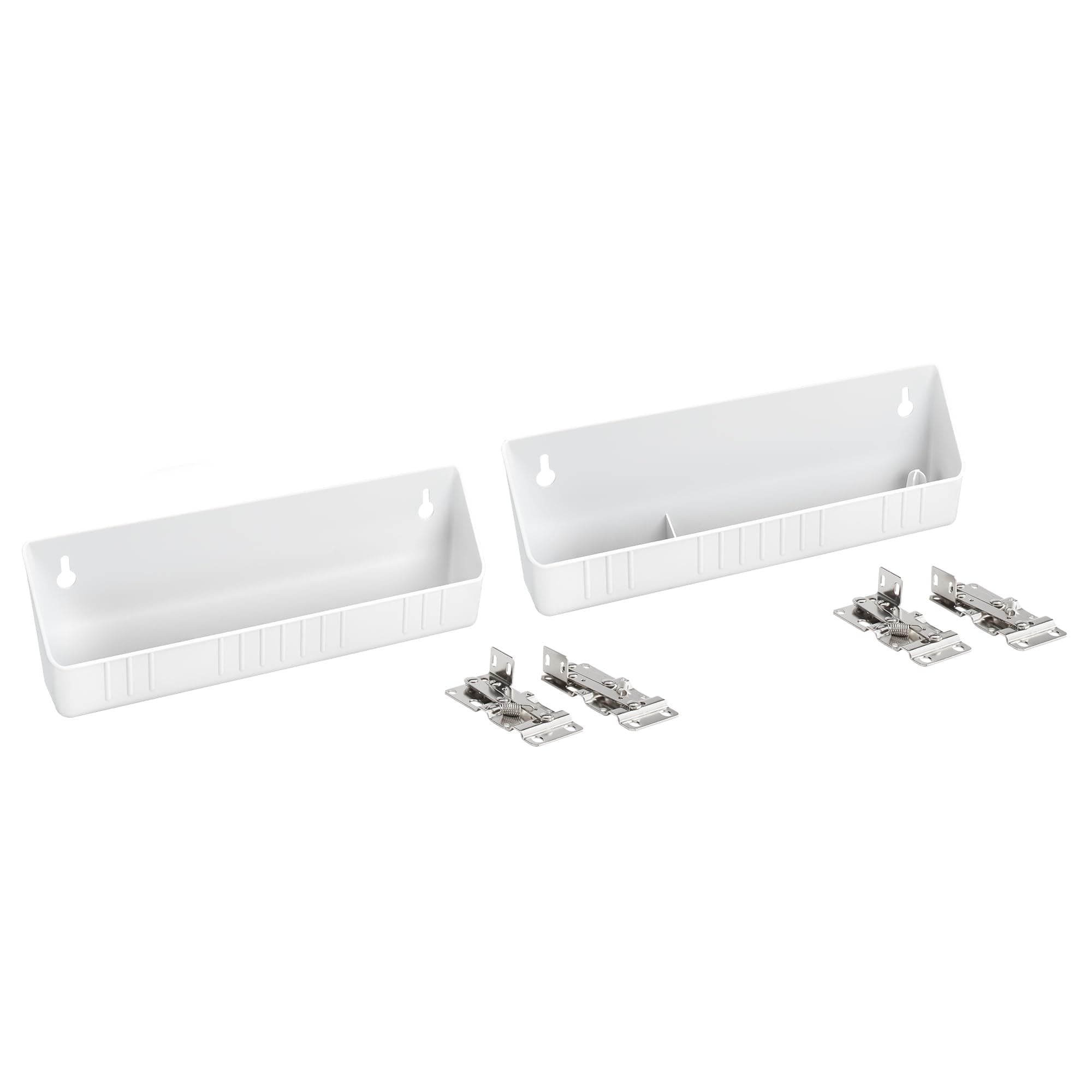 Rev-A-Shelf 11" Tip-Out Plastic Sink Trays for Kitchen and Bathroom Base Cabinet, Pack of 2 Pullout Vanity Shelf Home Organizer, White, 6572-11-11-52