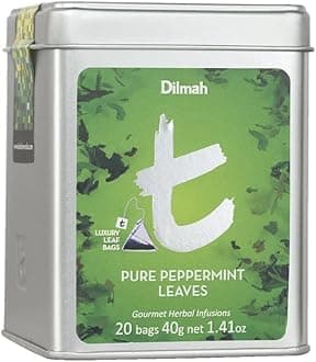 T-Series Pure Peppermint Leaves Tea Bags (20) | Pure Peppermint Tea • Caffeine Free Herbal Tea | Luxury LeafPeppermint Infusion
