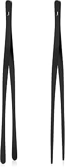 Kitchen Tongs for Cooking - 2PCS 12" Stainless Steel Cooking Tongs Tweezers, Metal Fine Kitchen Utensils with Precision Serrated Tips, Professional Chef Tweezers for Serving, BBQ, Pasta, Salad
