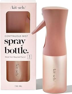 Kitsch Continuous Spray Bottle for Hair – Fine Mist Water Mister & Water Spray Bottle – Recycled Hair Spray Bottle – Spray Bottles for Cleaning, Styling, Plants & More – Terracotta, 150ml