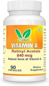 VitaRuhe Vitamin A 840 mcg - High Potency Retinyl Acetate, Natural & Non-GMO, 90 Capsules