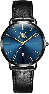 OLEVS Women Watches Ultra Thin 6.5mm Minimalist Dress Fashion Leather Strap Quartz Waterproof Casual Women Wrist Watch
