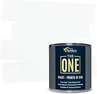 THE ONE All-In-One Paint & Primer - Off White Satin, 1 L | Multi-Surface 1 Coat Formula | Easy Indoor & Outdoor Decorating for Home & Garden Walls, Floors & Furniture | Durable, Water-Based & Low VOC