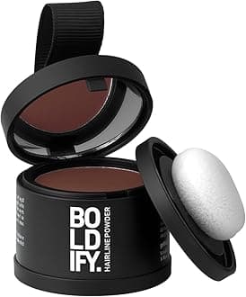 BOLDIFY Hairline Powder - Water-Resistant Root Touch Up Hair Color for Gray Coverage - 24-Hour Stain-Proof, Mess-Free Hair Powder for Thinning Hair - Auburn