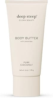 Body Butter, 6 oz – Rich Moisturizer with Ceramides, Coconut Oil, Argan Oil & Aloe Vera – Vegan, Clean Beauty, Smooth & Hydrated Skin (6 Ounces, Pure Coconut)