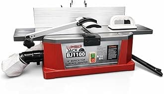 Bench Top Jointer Surface Planer 1100W with Adjustable Fence & Dust Bag, Cutting Width 153mm Depth 3mm
